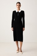 Karl Lagerfeld haljina s viskozom crna bez uzorka B4W13054
