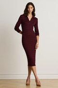 Lauren Ralph Lauren sukienka z bawełną bordowa gładka 200B34422