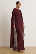Lauren Ralph Lauren sukienka empire bordowa gładka 253B20797