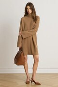 Lauren Ralph Lauren sukienka sweterkowa wełniana brązowa gładka 200P03457