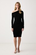 Patrizia Pepe sukienka bodycon z dodatkiem wełny czarna gładka 2A0077 J0093