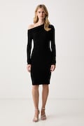 Patrizia Pepe sukienka bodycon z dodatkiem wełny czarna gładka 2A0077 J0093