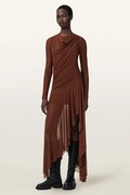 AllSaints sukienka bodycon bawełniana z elastanem LORIA czerwona gładka W061DF
