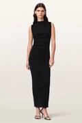 AllSaints sukienka bodycon bawełniana z elastanem KATARINA czarna gładka W041DF
