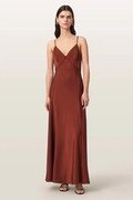 AllSaints sukienka IRINA czerwona gładka W024DF