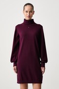 Tommy Jeans sukienka bawełniana bordowa gładka DW0DW23460
