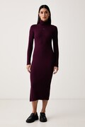 Tommy Jeans sukienka bawełniana z elastanem bordowa gładka DW0DW23320