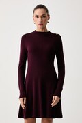 Tommy Hilfiger sukienka bawełniana bordowa gładka WW0WW51726