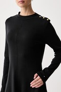 Tommy Hilfiger sukienka bawełniana czarna gładka WW0WW51726