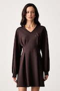 Armani Exchange haljina A-kroja s viskozom smeđa XW002398 AF13397