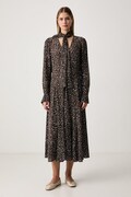 Trussardi sukienka rozkloszowana z wiskozy brązowa 7028A001893N