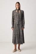 Trussardi sukienka rozkloszowana z wiskozy brązowa 7028A001893N