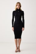 Elisabetta Franchi sukienka bodycon z wiskozą granatowa gładka AM21B66E2