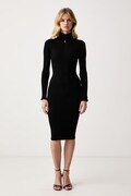 Elisabetta Franchi sukienka bodycon z wiskozą czarna gładka AM21B66E2