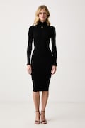 Elisabetta Franchi sukienka bodycon z wiskozą czarna gładka AM21B66E2