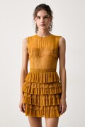Elisabetta Franchi sukienka z wiskozą żółta AB98366E2