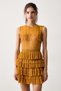 Elisabetta Franchi sukienka z wiskozą żółta AB98366E2