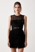 Elisabetta Franchi sukienka z wiskozą czarna AB98366E2