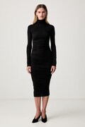Elisabetta Franchi sukienka z dodatkiem wełny czarna gładka AB02B66E2