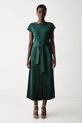 Weekend Max Mara sukienka rozkloszowana z lyocellem WKDGELA zielona gładka 2625626021600