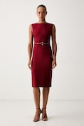 Pinko obleka z viskozo bordo enobarvna 107265 A3DA