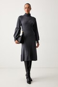 Pinko φόρεμα με βισκόζη γκρί απλό 107236 A3I1