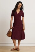 Lauren Ralph Lauren sukienka z wiskozą bordowa gładka 200P14049
