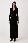 Twinset plisirana haljina s viskozom crna bez uzorka 262TT3450