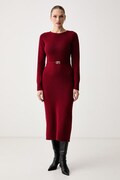 Twinset vestito maglione con lana rosso liscio 262TT3212
