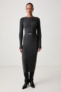 Twinset vestito maglione con lana grigio liscio 262TT3212