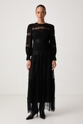Twinset φόρεμα flared από βισκόζη μαύρο 262TT2630