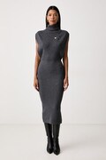 Twinset svetrové šaty s vlnou sivé hladké 262TP3053