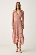 Twinset sukienka plisowana różowa gładka 262TP271A