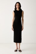 Karl Lagerfeld φόρεμα με βισκόζη μαύρο απλό B3W13041
