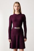 Guess pletena haljina s viskozom YUKI bordo bez uzorka W6BK64 Z1569