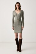Guess sukienka z wiskozą YUKI zielona gładka W6BK62 Z1567