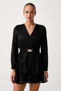 Guess rochie evazată CLARISSE neagră cu animal print W6BK42 W4225