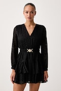 Guess rochie evazată CLARISSE neagră cu animal print W6BK42 W4225