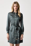 Marciano by Guess košeľové šaty s viskózou SIENNA modré monogram G6BK39 W4854