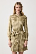 Marciano by Guess košeľové šaty s viskózou SIENNA zlaté monogram G6BK39 W4854