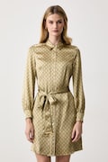 Marciano by Guess košeľové šaty s viskózou SIENNA zlaté monogram G6BK39 W4854