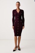 Marciano by Guess rochie cu vâscoză LIMA burgundă cu nervuri G6BK33 Z1636