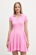 Tommy Jeans sukienka rozkloszowana bawełniana z elastanem różowa DW0DW22845