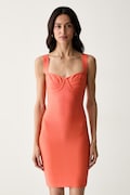 Marciano by Guess sukienka bodycon z wiskozą NIKKI pomarańczowa gładka G6YK44 Z1111