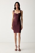 Marciano by Guess sukienka bodycon z wiskozą NIKKI bordowa gładka G6YK44 Z1111