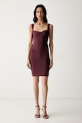Marciano by Guess sukienka bodycon z wiskozą NIKKI bordowa gładka G6YK44 Z1111