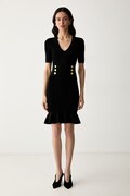 Marciano by Guess vestito con viscosa YAMNA nero monogramma G6YK18 Z1012