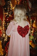 Konges Sløjd sukienka welurowa GIA BOW DRESS GRS różowa KS106478