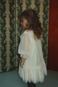 Konges Sløjd sukienka BOW DRESS beżowa gładka KS106400