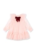 Konges Sløjd sukienka BOW DRESS różowa gładka KS106400